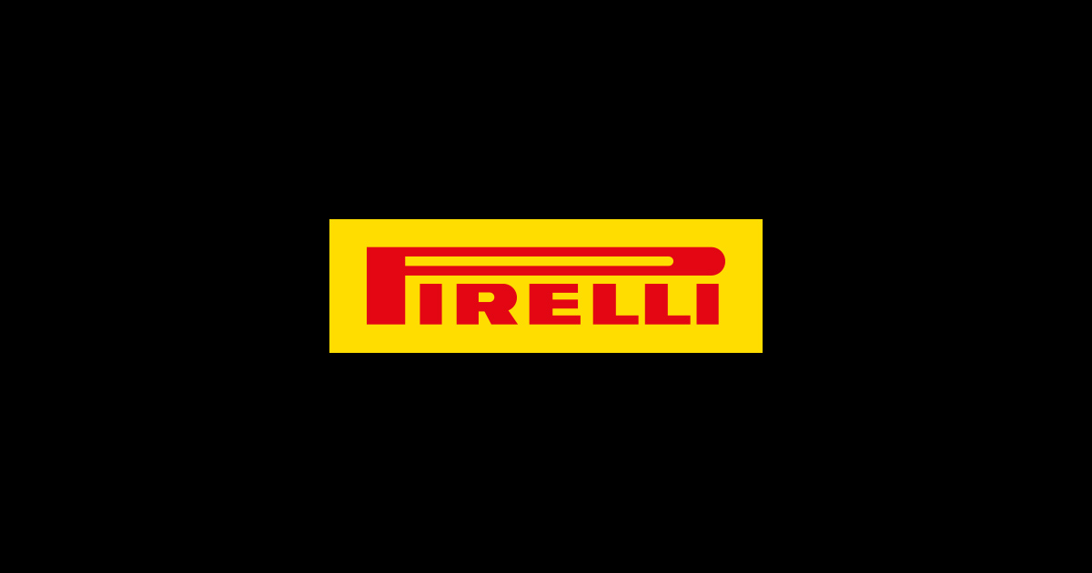 Pirelli original red and yellow tyre brand logo